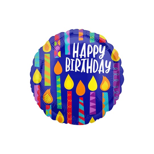 17" Happy Birthday Happy Candles Balloon